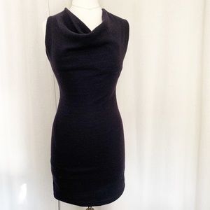 All Saints | Black Wool Cowl Neck Dress